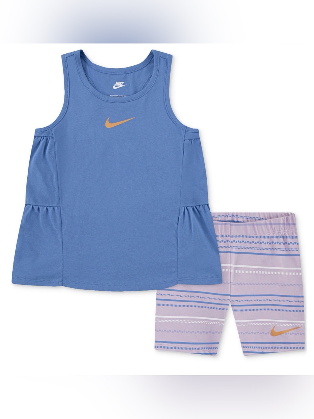 Nike Blue Tank Top & Lilac Patterned Shorts Set